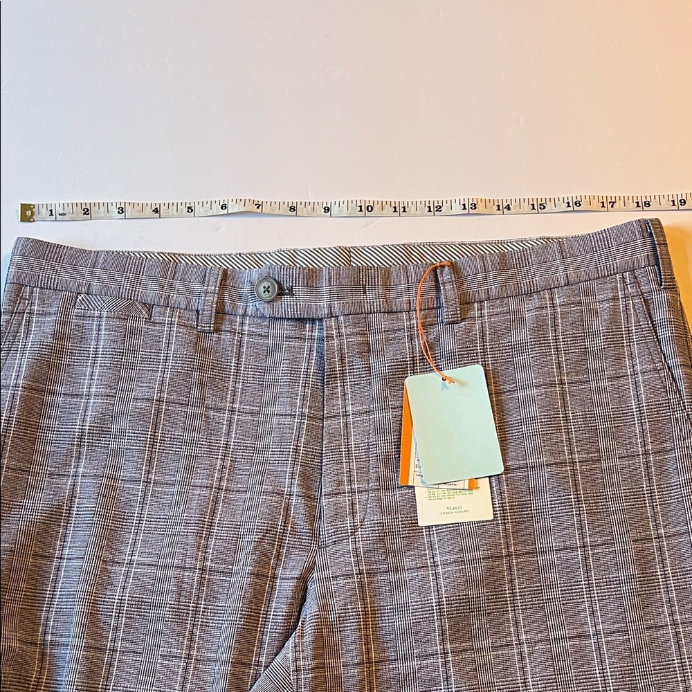 LOUIS CASTEL Golf Pants Slacks Mens Size (38x44 Unhemmed) Classic Gray Plaid NWT - Picture 7 of 10
